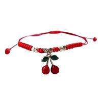 Generico del cavo tessuto regolare del cordone rosso con fascino della frutta | Bracciale di gioielli per donne e ragazze, amicizia alla moda, di corda, braccialetto di trailer