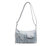 Generico delicata texture piccola shopping bag tasche multiple moto avambraccio sacchetto solido colore semplice cerniera tracolla per le donne, Blu, 260,00 x 180,00 x 100,00 mm/10,24 x 7,09 x 3,94