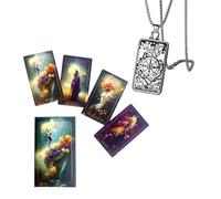 Generico Delusion Tarot Deck - 12x7cm, inglese, per principianti, comprese le carte dei tarocchi e la collana dei tarocchi