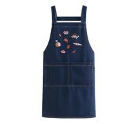 Generico Denim Chef Apron - Farm Costume with Pockets, Lightweight Cotton Embroidered Apron With Front Pocket, Unisex Adjustable bib style, Artists Gardeners Woodworkers for kitchens and farms