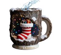 Generico -Design Safttasse - Harz Weihnachtsbecher mit ergonomischem Griff | Festliche Kaffeetasse für Zuhause Schule & Büro | Dekorativer Trinkbecher mit Rindenmuster | für Weihnachten