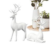 Generico Desk Elk Sculpture - Reindeer Tabletop Decor,2 Pieces Festive Decoration Christmas Deer Sculpture for Winter Indoor Party Desktop Bookshelf Mantel Entryway Dining Table Living Room Bedroom