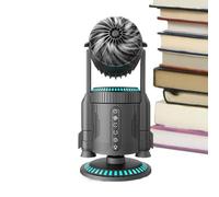Generico Desk Fan - Powerful USB 16x14.8x32.5cm, Rocket Style Personal Fan | Quiet Rotating 5000RPM Air Circulator with Colorful RGB Light for Home Dorm School Workplace Living Room Cooling