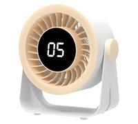 Generico Desk Fan Quiet, Oscillating Table Air Circulator, 5-Speed Rechargeable Fan, LED Display with Timer, Portable Design for Bedroom, Living Room, Camping, Beach and Wall Mount