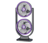 Generico Desk Fan, Usb Fan, Rechargeable Quiet Cooling Portable Double Head, High Speed Home Outdoor Travel School Kitchen, Bedroom Car Blower for Living Room Use, 5.51x3.74x11.81 Inches