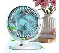 Generico Desk Fan - USB Rechargeable | 5 Speed Air Circulator, 90° Tilt