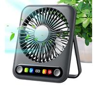 Generico Desk Fans Small Quiet,100 Speeds 3000mAh Rechargeable Digital Display - Compact Personal Fan,for Home Bedroom Dorm Travel Vacation Camping Beach Outdoor