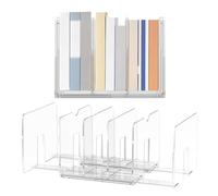 Generico Desk File Organizer Set, Retractable Document Holder Rack, Five Section Paper Storage Unit Kit, Office Study Sorting Tray, Home Use for Letter Book College School Teacher