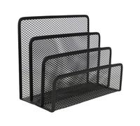 Generico Desk File Sorter - Upright Mesh Folder Organizer, 3 Section Letter Holder Stand, Sturdy Office Storage Rack | Desktop Paper Document Arrangement, Home Filing Management System