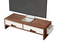 Generico Desk Monitor Stand Riser, 50x19.5x13.5cm Double Drawer Ergonomic Organizer | Moisture Resistant Computer Desk Monitor Riser | For Family Friends Home Offices Indoor Study Bedroom Room