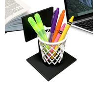 Generico Desk Pen Holder - Compact Desktop Storage, Stationery Caddy Box with Sturdy Multi Slot Compartments, Pencil Accessory Sorting Function, Ideal for Students Kids Children School Home