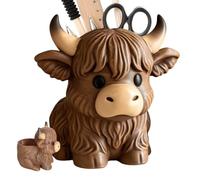 Generico Desk Pen Holder - Cow Shaped Resin Stationery Organizer | Desktop Writing Tool Container, Office Stationery Organizer Cup, Pen Holder for School Classroom Home Office Vanity Dorm Desk Decor