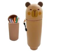 Generico Desk Pencil Holder - 22x6.6cm Stand-Up Retractable Capybara Transformer Bag | Desk-Friendly Zippered Opening Organizer Storage Supplies For Classroom Home Dorm School Teens Kids Student Use