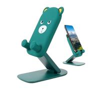 Generico Desk Phone Holder, Foldable Tablet Stand, 4.53x2.56in Height Adjustable Mobile Cradle, Cute Cartoon Bear Dock, Portable Decorative Standing for Most Smartphones and Tablets