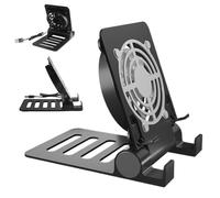 Generico Desk Tablet Stand, Folding Smartphones Bracket with Cooling Fan, Adjustable Portable Tablet Stands for Bedroom, Libraries, Living Room, Coffee Shops, Home, Study, Reading, Video Calls