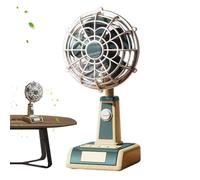 Generico Desktop Fan - 9.29 Inches, Portable USB Rechargeable 3 Speeds Bedside Fan | Retro Table Cooling Fans, Battery Operated Air Circulator For Home, Office, Bedroom, Dorm, Makeup, Travel, Car