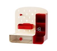 Generico Desktop Pegboard Organizer, Tabletop Countertop Storage Rack with Modular Hooks and Shelves, Compact Display System for Tools, Supplies, Home, Dormitory, Craft Room, Use