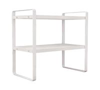 Generico Desktop Shelf Rack - 2-Tier Book & Collectible Storage Stand | Steel Wooden Frame with Eco-Friendly Board, Heavy-Duty Organizer for Figurines, Perfumes, Home Office, Dorm, Kitchen