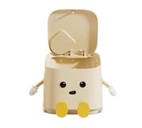 Generico Desktop Trash Can - PP+ABS 15.5cm, Push-Open Lid Bin, Small Waste Box | Anti-Smell Trash Can, Narrow Compact Design For Bathroom, Bedroom, Kitchen, Office, Laundry Room, Nursery