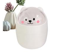 Generico Desktop Trash Can, PP Countertop Rubbish Bin With Sealed Lid | 4.92 Inch Compact Odour Resistant Waste Bin | Lightweight Easy Clean Garbage Container for Kitchen, Bedroom, Living Room, Off