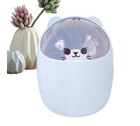 Generico Desktop Trash Can, PP Countertop Rubbish Bin With Sealed Lid | 4.92 Inch Compact Odour Resistant Waste Bin | Lightweight Easy Clean Garbage Container for Kitchen, Bedroom, Living Room, Off