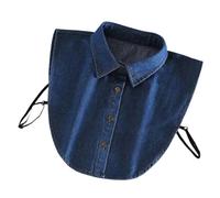 Generico Detachable Collar - 16 Inch Fake Shirt Collar | Denim Bib Accessory - Vintage-Inspired Removable Collars for Formal Party Wedding Bridal Costume Sweater Outfit Elegance