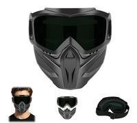 Generico Detachable Full Face Goggle Mask,Windproof Dustproof Grass Cutting Goggles for Welding,Anti Fog HD Lens Full Face Masks (DarkGreen)