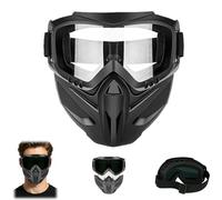 Generico Detachable Full Face Goggle Mask,Windproof Dustproof Grass Cutting Goggles for Welding,Anti Fog HD Lens Full Face Masks (Clear)