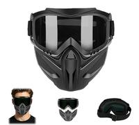 Generico Detachable Full Face Goggle Mask,Windproof Dustproof Grass Cutting Goggles for Welding,Anti Fog HD Lens Full Face Masks (Gray)