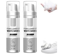 Generico Detergente per scarpe in schiuma senza acqua, detergente in schiuma per pulizia profonda, comodo e veloce facilmente, kit per la pulizia delle scarpe da ginnastica per vari tessuti (2 Pcs)