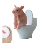Generico di figurina per animali - Ornamento del bagno di maiale, modello desktop divertente in miniatura | Scultura creativa con dettagli giocosi per la decorazione della stanza per bambini Soggio