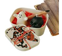 Generico di Halloween - 17.3x12x6.6cm LED Spooky LED Flameless Set con Telecomando | per Pilastri Neri Gotici Tremoli, Decorazioni per La Casa Infestata, A Batteria Che Faceva Paura delle Decor