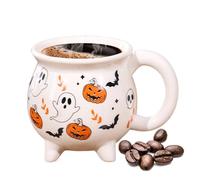 Generico Di Halloween - In Ceramica 13x9,5 Cm | Trucco Per Bicchieri Per Bere Acqua - Per Acqua, Tè E Caffè - Centrotavola Festivo Per Cucina, Casa, Ristorante E Feste Dolcetto O Scherzetto Estetic