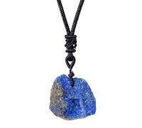 Generico di lapislazzuli - Pendente in di lapislazzuli naturale | Collana di pietra blu grezza intrecciata a mano con cordino regolabile, gioielli con gemme curative, accessorio
