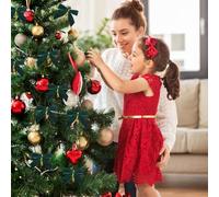 Generico di Velluto - 3,5x3,5 Pollici da 24 Pezzi. Ornamento di Ddi Albero Ddi Natale Elegante, Pre-Legato | Set Prua - Festa Natale, Decorazione per La Casa, Porta, Finestra