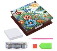 Generico Diamond Art Storage Box - Craft Accessory Organizer, Portable Container with Compartments and Sticky Note Holder, Multifunctional Storage for Rhinestones, DIY Supplies, Home, Office