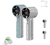 Generico Diamond Portable Fan, Diamond Handheld Mini Fan, Rechargeable Silent Desktop Fans, with LED Light, USB Rechargeable, for Travels Office Outdoor, Makeup (Mix)