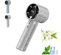 Generico Diamond Portable Fan, Diamond Handheld Mini, Mini Handheld Fan Rechargeable Quiet Desk with LED Light, for Travel Office Outdoor Makeup, Crystal Design Gift for Women Girls (Silver)