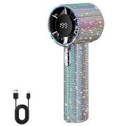 Generico Diamond Portable Fan, Fashion Full Diamond 1800mAh USB Rechargeable, Small Travel Fans for Travel, Outdoor, Vacation, Beach, Outdoor Activities (1*Colored)