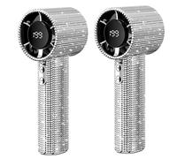 Generico Diamond Portable Fan, full diamond portable handheld turbo fan, for Travel/Outdoor/Vacation/Beach/Outdoor Activities, 1800mAh USB Rechargeable (2 PCS Silver)