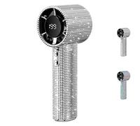 Generico Diamond Portable Fan, Full Diamond Turbo Fan, Luxury Craftsmanship Portable Handheld Turbo Fans With Digital Display, for Home, Outdoor, Travel, Office (silver)