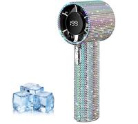Generico Diamond Portable Fan, Mini Handheld Fan Rechargeable Quiet Desk, 199-Speed PortableUSB Rechargeable Pocket Fans, LED Display for Home and Outdoor (Purple)