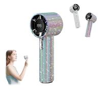 Generico Diamond Portable Fan, Mini Personal Fans Rechargeable, Diamond Handheld Mini Fans With Digital Display, For Travel Office Outdoor Makeup, Crystal Design Gift for Women Girls (Colorful)