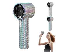 Generico Diamond Portable Fan, Operated Mini Small Pocket Mini Fan, With Digital Display Usb Face Small Fans, for Travel/Outdoor/Vacation/Beach/Outdoor Activities (Color)