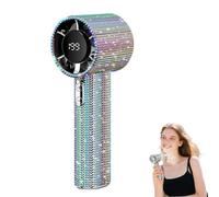 Generico Diamond Portable Fan, Portable Handheld Turbo Fan, Mini Personal Fans,Rechargeable Quiet Desk with Digital Display,for Travel Office Outdoor Makeup (colorful)
