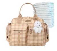 Generico Diaper Bag For Mom - Plaid Shoulder Tote | Travel Bag