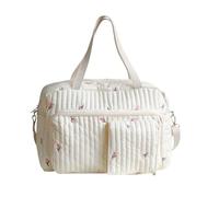 Generico Diaper Tote, Flower Pattern Weekender Shoulder Bag with Multiple Compartments, Stylish Travel Diaper Bag for Moms and Dads, Essentials Organizer for Travel Work Gym School Hospital Vacation