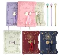 Generico Diario in serratura, 1 penna, formato B6, in pelle PU, con lucchetto e chiave, 360 pagine, diario segreto, diario carino per donne e ragazze, diario planner (J)