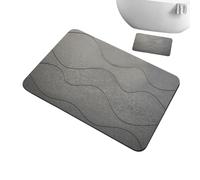 Generico Diatomaceous Earth Bath Mat, Water Absorbent Quick Drying Floor Mat, Aesthetic Geometric Anti-Slip Anti-Fall Rug for Bathroom, Toilet, Kitchen, Bathtub, Pool, Spa, Modern Durable Stone Matt