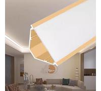 Generico Diffusore per Barra Luminosa a LED a Forma di V - Profilo di Illuminazione Decorativa indiretta in Alluminio per battiscopa per teatro, Profilo in Gesso Extra Largo (Oro, 950 cm / 31,1 Piedi